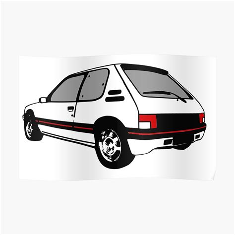 Peugeot 205 Gti Poster By Dareba Redbubble