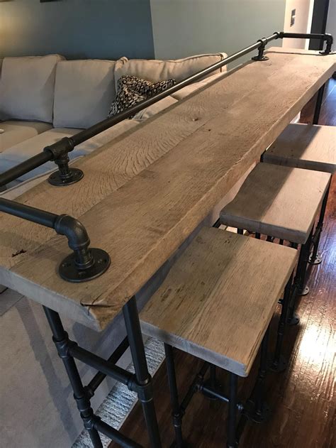 Reclaimed Gray Reclaimed Barn Wood Sofa Bar Table 5ft 6ft Etsy