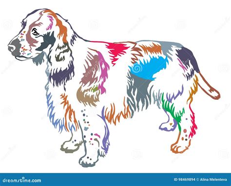 English Springer Spaniel Mom Silhouette Cartoon Vector Cartoondealer