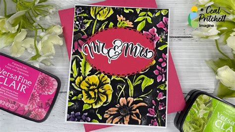 Make A Summer Wedding Card Using Versafine Clair Imagine Blog