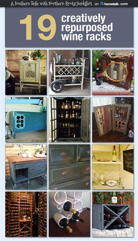 19 Creatively Repurposed Wine Racks Idea Box By Shannon O Junkflirt In 2019 Wine Bottle Or