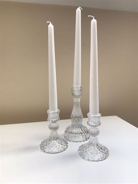 Clear Glass Candlestick The Luxe Touch