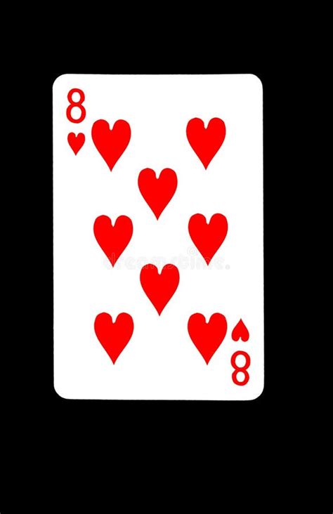 Eight Of Hearts Playing Card On Black Background Stock Illustration