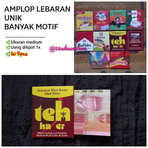 Jual Amplop Thr Uang Lipat X Ukuran Medium Amplop Lebaran Isi