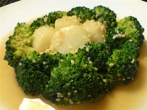 Stir Fry Broccoli And Scallops With Garlic Shan S Recipes