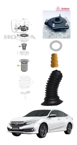 Kit Coxim Rolamento Batente Coifa Dianteiro Honda Civic G