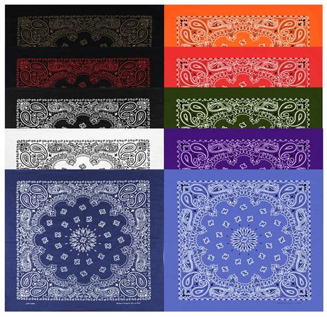 Large Bandanas 27 X 27 Versatile Biker Rags Classic Paisley Bandana Pattern