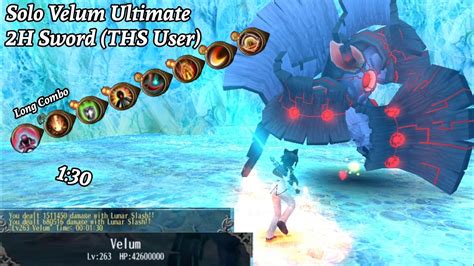 Toram Online Solo Velum Ultimate 2H Sword THS User YouTube