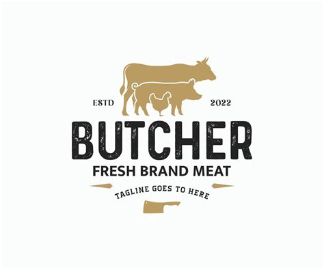 Butchery Shop Logo Design Template Meat Label Template With Farm