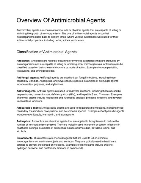 Microbiology Bio 2010 Lecture 41 Overview Of Antimicrobial Agents