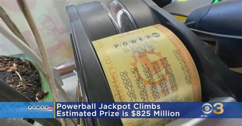 Powerball Jackpot Climbs To Estimated 825 Million Cbs Philadelphia