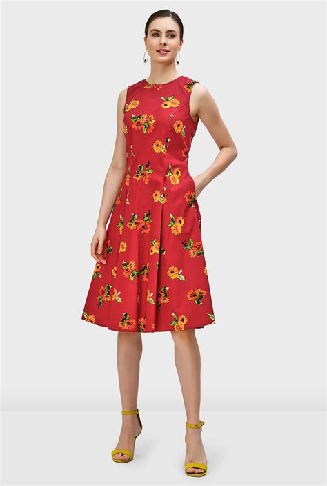 Shop Floral Print Cotton A Line Dress Eshakti