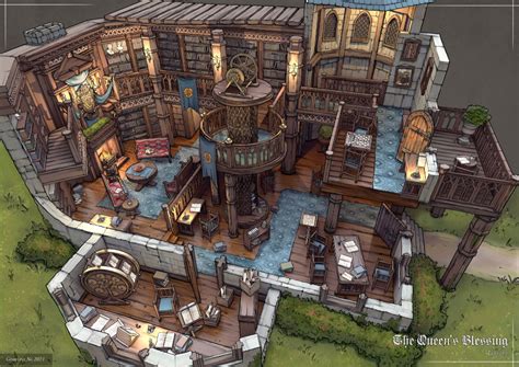 Artstation Queens Blessing Library Cutaway Georgina Ng Fantasy