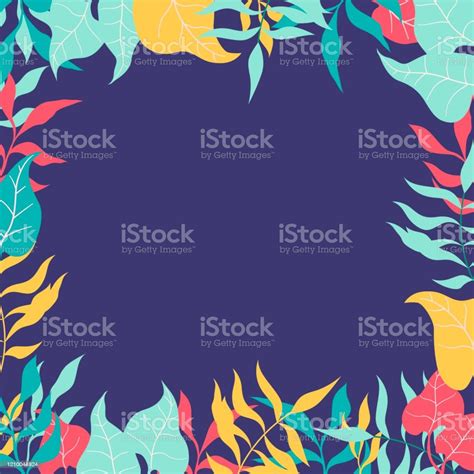 Abstract Floral Frame Template With Copy Space Stock Illustration Download Image Now