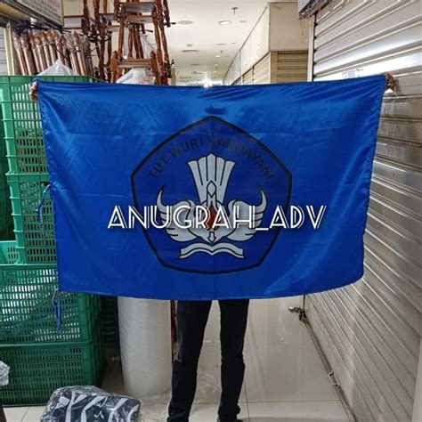 Jual Bendera Pataka Bendera Logo Sablon Tut Wuri Handayani Biru Cm X