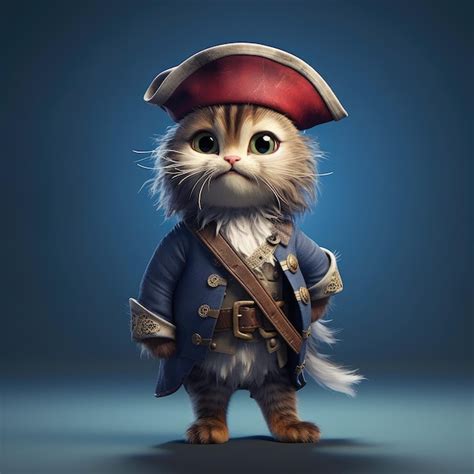 Premium Photo D Cat Wearing Pirate Clothes