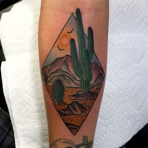 Desert landscape tattoo - Tattoogrid.net