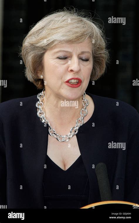 Theresa May Makes Her First Speech As Prime Minister To A Waiting Media