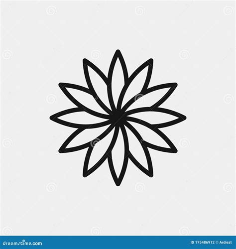 Flower Icon Logo Design Simple Flat Vector Illustration Stock Vector