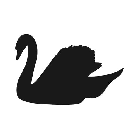 Silueta De Cisne Icono Aislado Sobre Un Fondo Blanco Vector Premium