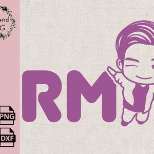 Tinytan RM Svg BTS Member RM Monogram Svg Svg Files For Etsy