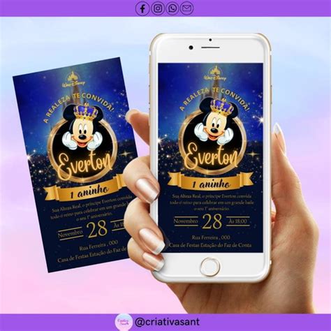 Convite Digital Mickey Realeza Elo Produtos Especiais