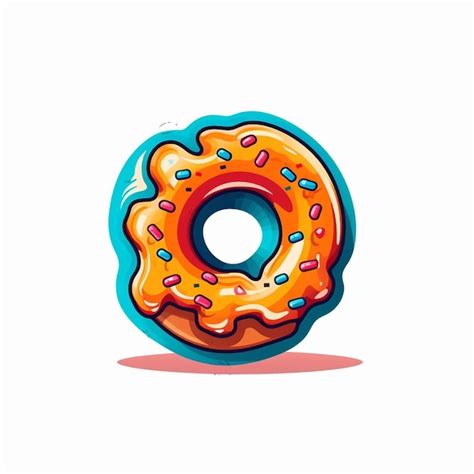 Premium AI Image Flat Color Donut Logo Vector