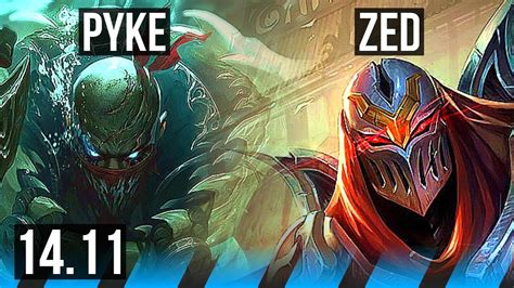 PYKE Vs ZED MID Rank 10 Pyke Dominating EUW Challenger 14 11