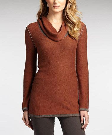 Indigenous Cognac Gray Reversible Organic Blend Cowl Neck Sweater