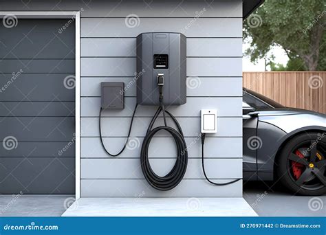 Charging Station For Electric Vehicles In A Home Illustration Ai