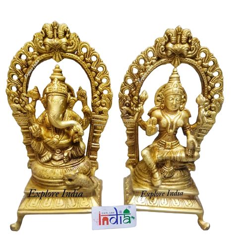 Buy EXPLORE India Brass Ganesh Laxmi Statue Lakshmi Ganpati Murti