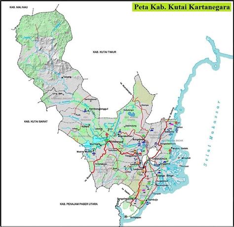 Peta Kabupaten Kutai Kartanegara Kalimantan Timur Terbaru Gambar Hd