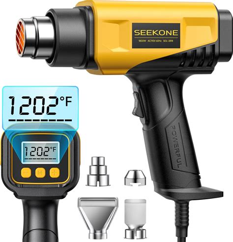 SEEKONE 1800W Heat Gun With LCD Digital Display Compact Design Hot Air