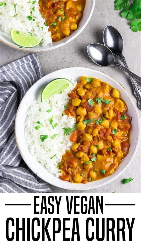 Easy Vegan Chickpea Curry Vegan Huggs