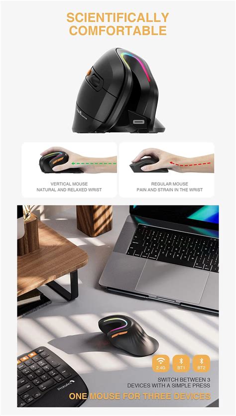 ProtoArc Ergonomic Vertical Wireless Bluetooth RGB Mouse – b.savvi