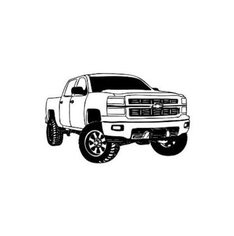 Chevrolet Silverado Lifted Pickup Truck Vector Clip Art | The Best Porn ...