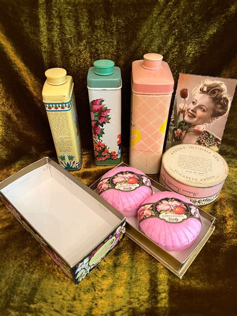 Lot Of 5 Vintage Powder Tins And Box Soaps Egyptian Henna Etsy