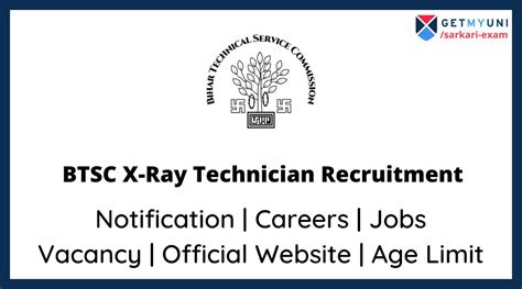 Btsc X Ray Technician Recruitment Notification Vacancy Pay Scale