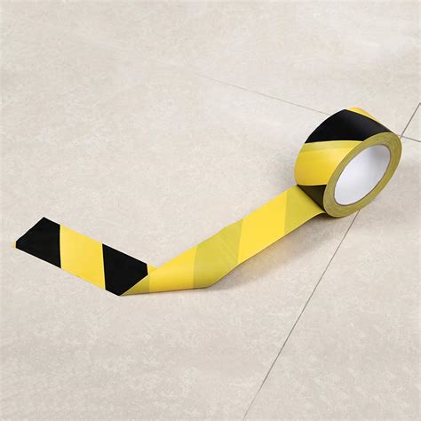 Pvc Black And Yellow Customized Adhesive Hazard Warning Tape Js01