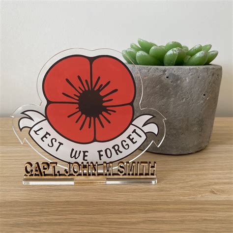 Lest We Forget Poppy Laser Cut Remembrance Sunday Armistice Day