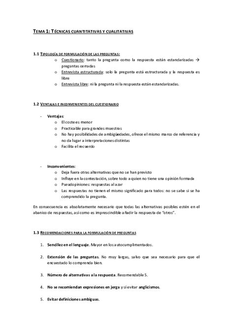 Pdf Tema 1 TÉcnicas Cuantitativas Y Cualitativas 1 1 TipologÍa De