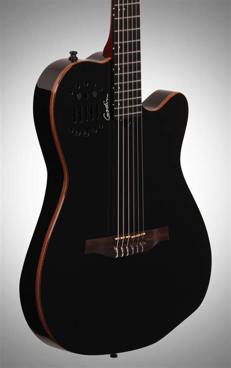 Godin Multiac Acs Sa Slim Nylon Acoustic Electric Guitar With Gig Bag Black