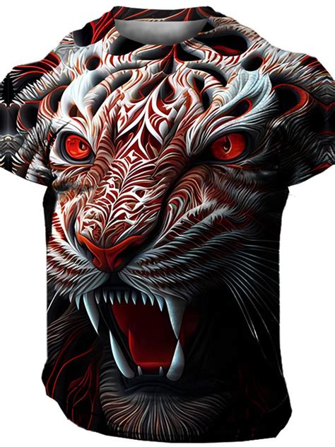 Herren T Shirt Graphic Tier Rundhalsausschnitt Bekleidung 3D Druck