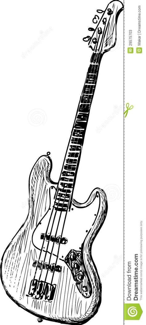 Bass Guitar Drawing Easy Rusty Shade