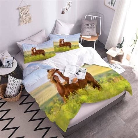 Housse De Couette Cheval X Cm Personne Pi Ces Ultra Doux D