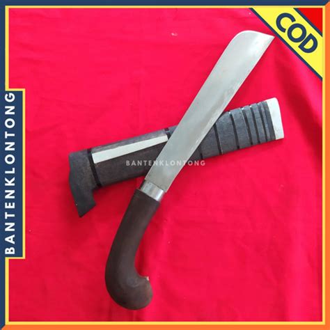 Jual Golok Sembelih Super Tajam Per Baja Candung Asli Banten Hitam