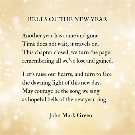 Bells Of The New Year Poem By John Mark Green New Year Poem Quotes