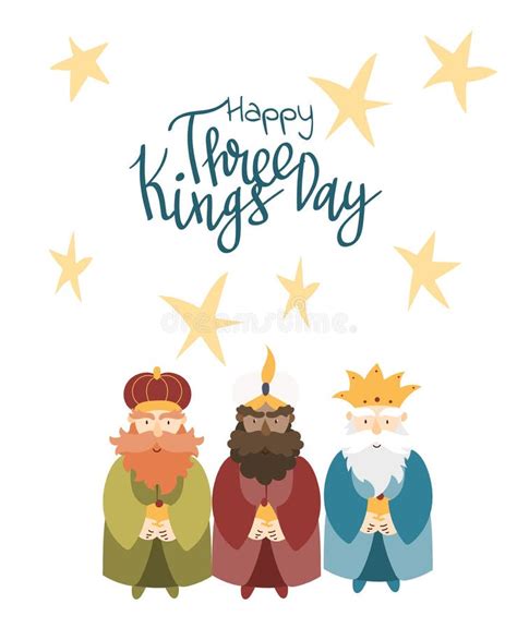 Vector Illustration Card for Happy Three Kings Day Celebration Stock ...