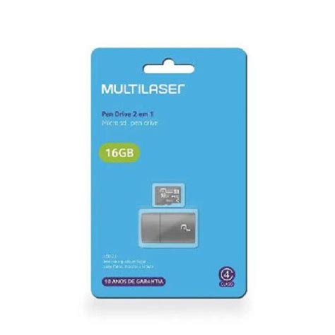 Cartao De Memoria Micro Sd Classe 4 16gb C Leitor Usb Multilaser