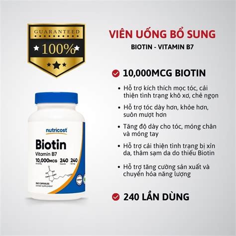 Nutricost Biotin Vitamin B7 240 Viên Cao Cấp Chính Hãng